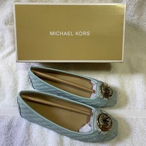 Michael Kors Fulton Moccasin Embossed Vista Blue Size 5.5M